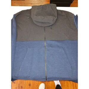 American Eagle Mens Full Zip Hoodie Colorblock Navy Grey XL NWT 2501-415